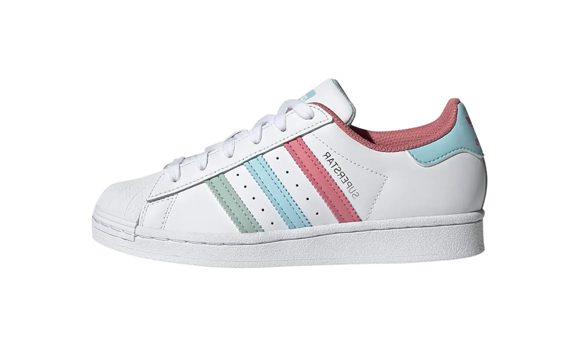 Stretch Laces Superstar GS "White Hazy Rose Sky"