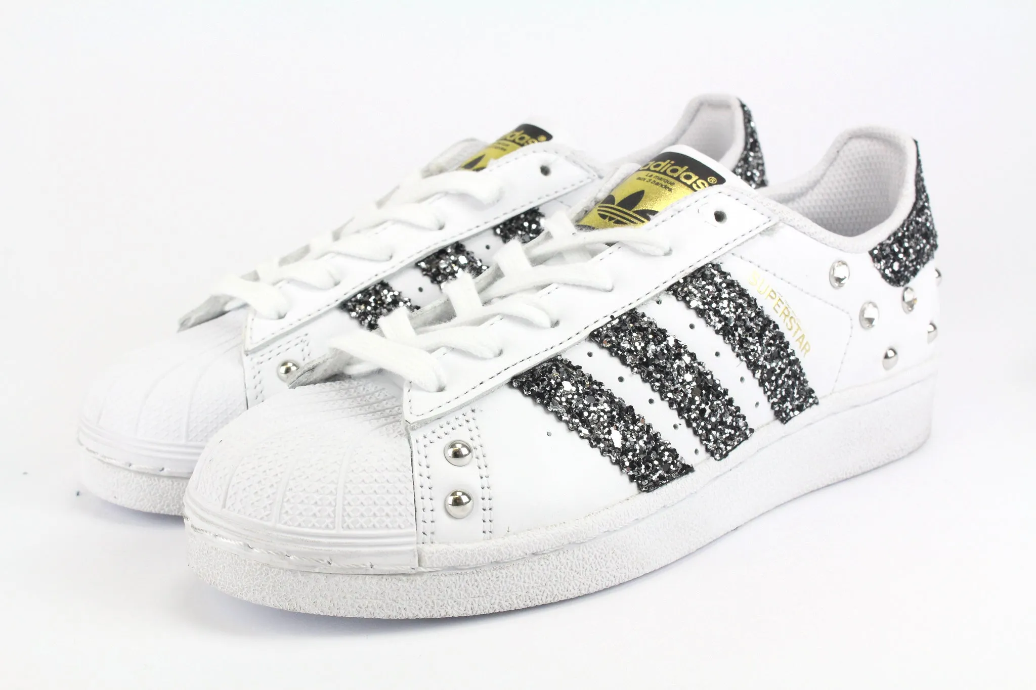 Dusk Step Dry Steps Adidas Superstar Black Silver Glitter & Strass