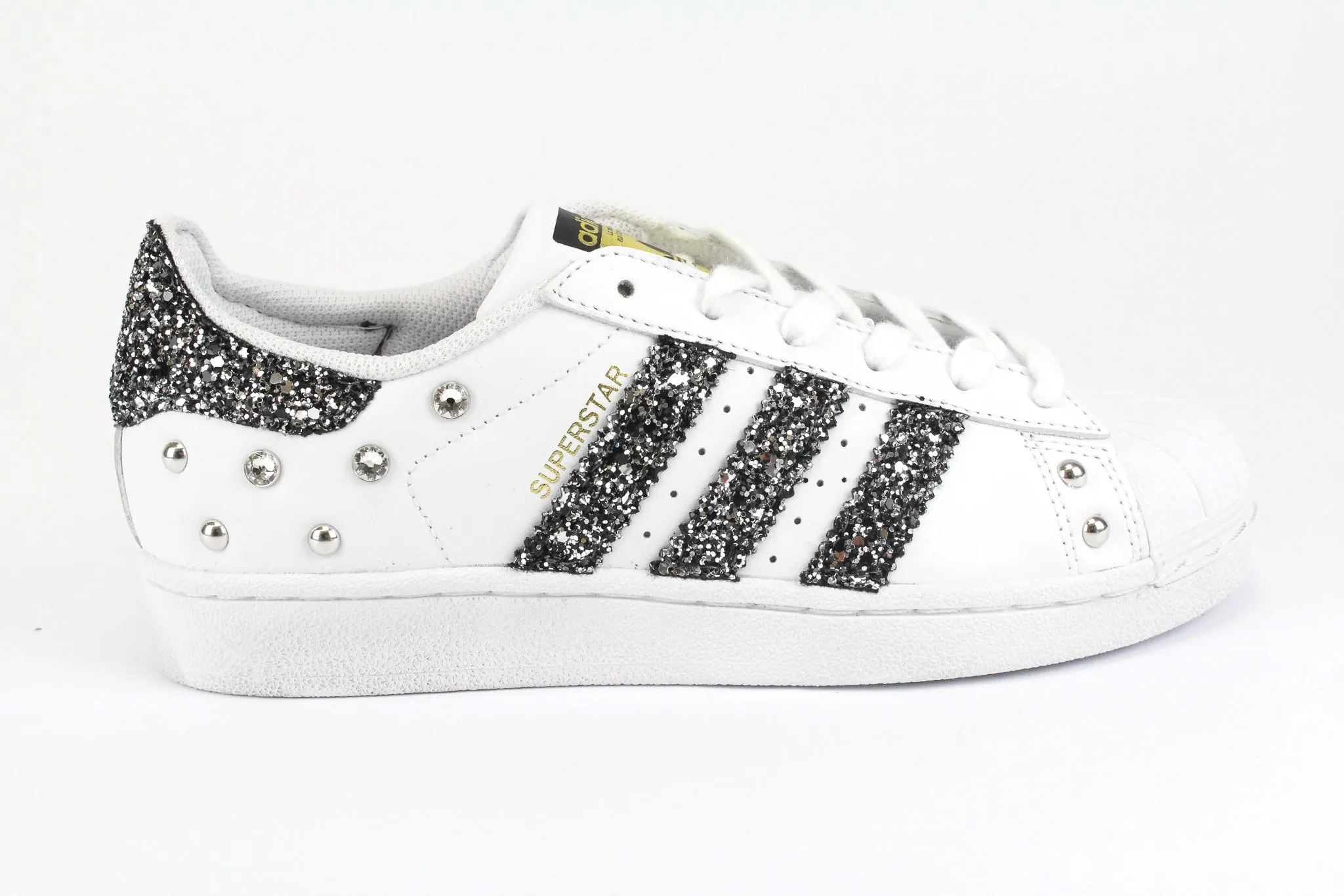 Outfit Upgrade All Occasion Adidas Superstar Black Silver Glitter & Strass