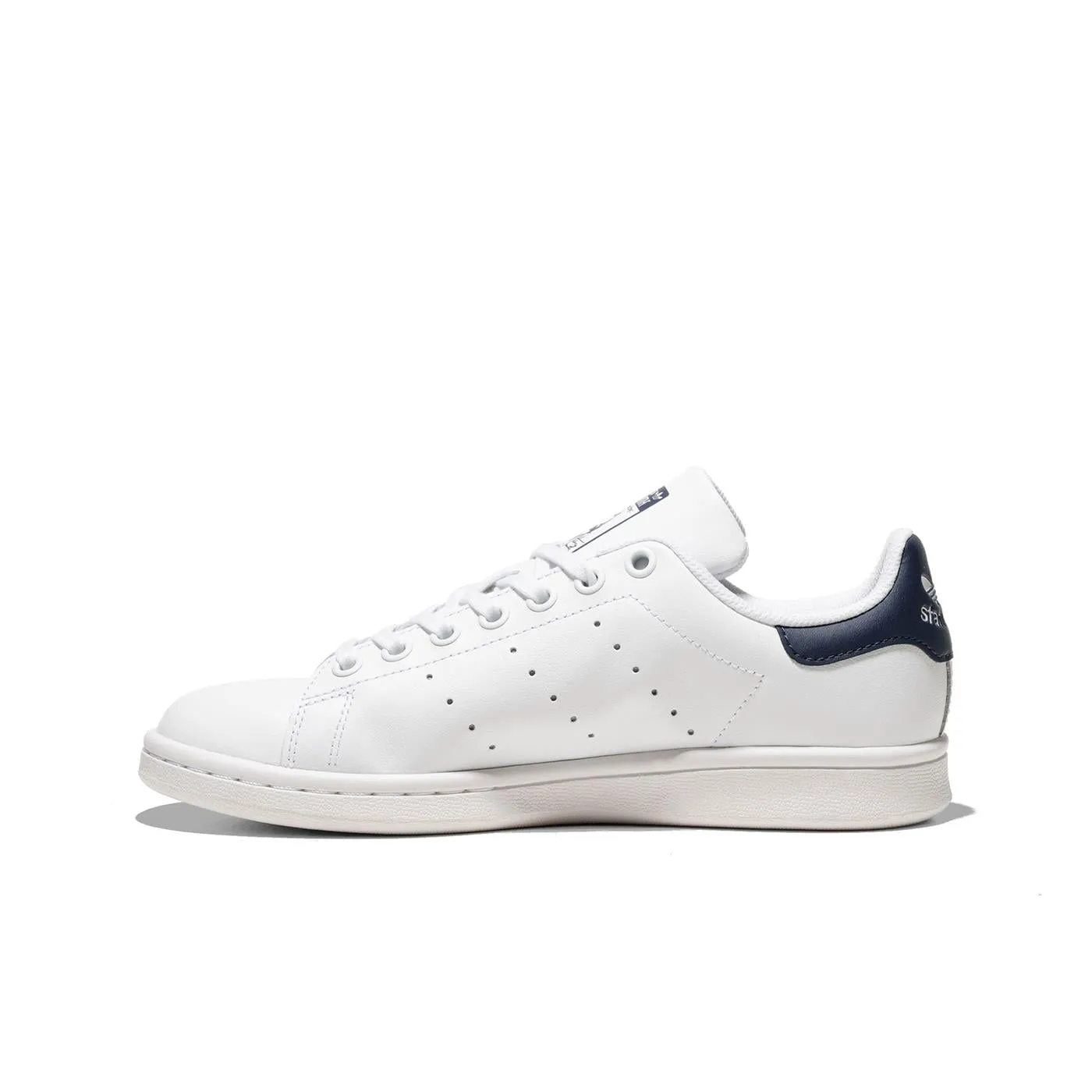 Adidas Originals Stan Smith J Ftwr White/Ftwr White/Blue Crisp Design Subtle Texture