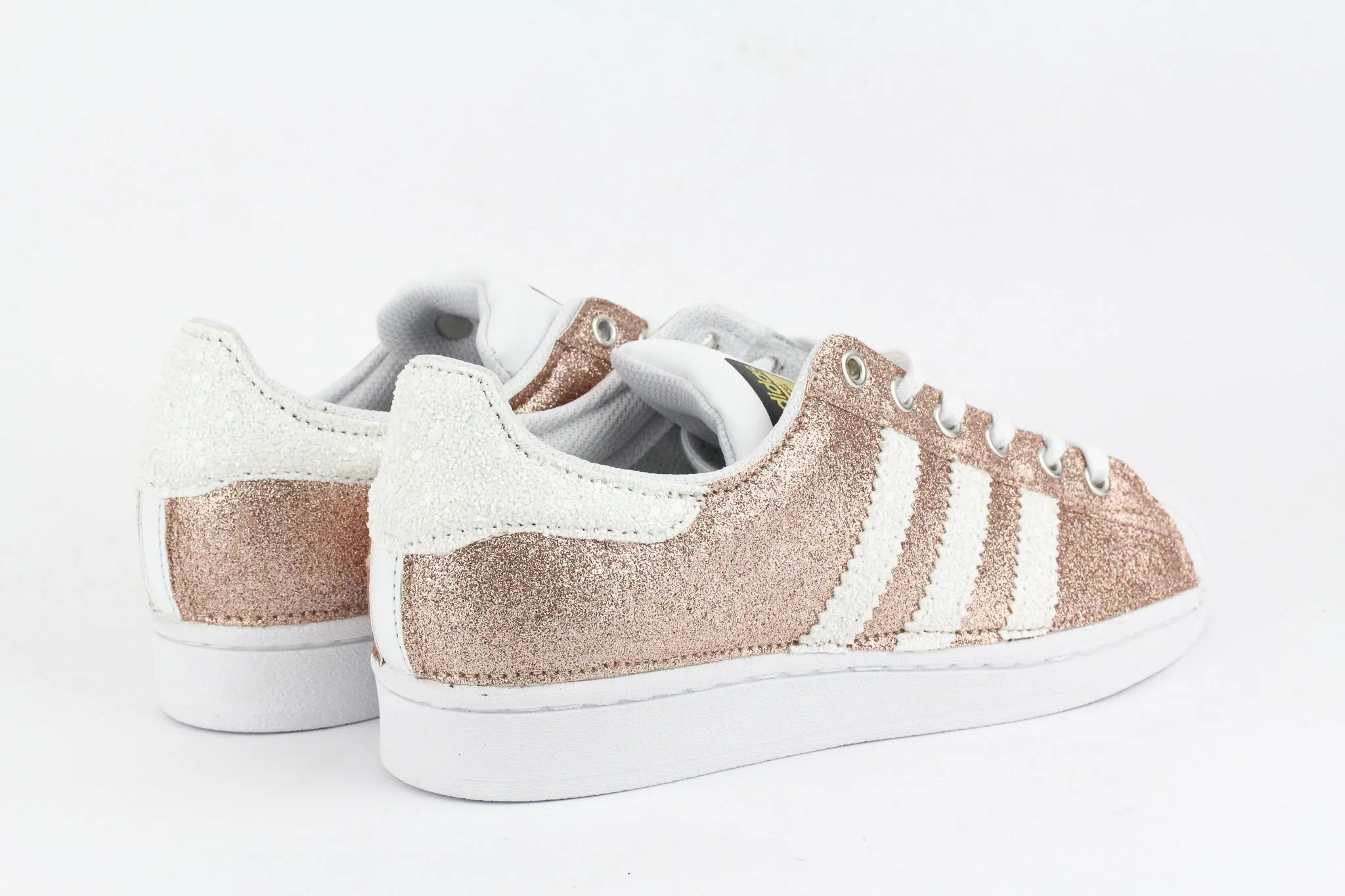 Adidas Superstar Pink & White Glitter Handcrafted Stitching