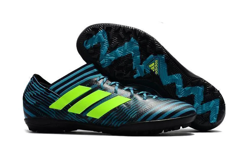 Balanced feel Adidas Nemeziz Tango 17.3 Turf Soccer Cleats Blue Black Solar Yellow