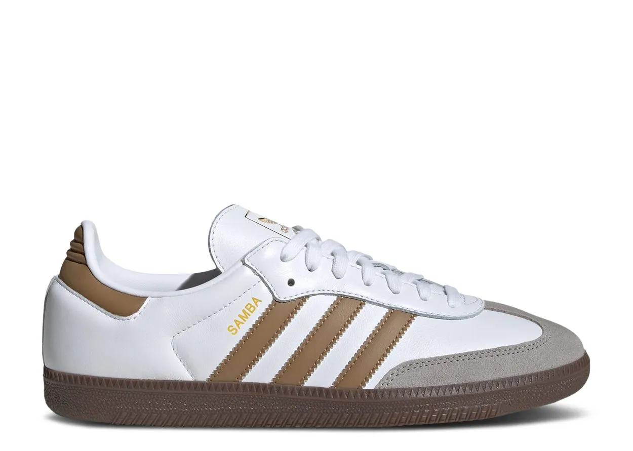 Adidas Samba OG Cloud White Brown Desert Narrow heel Tread Ready
