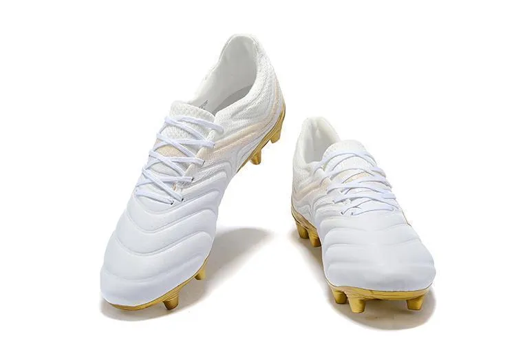 Adidas Copa 19.1 FG Soccer Cleats Shoes White Gold Cold Weather