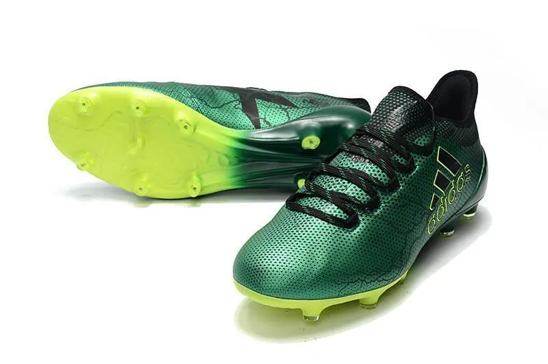 Clean Touch Roll-Over New Adidas X Thunderstorm Series FG Soccer Cleats Shoes Green Lemon