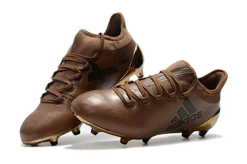 New Adidas X Series FG TPU Soccer Cleats Shoes Coffee Gold Wet Control Midfielder Role