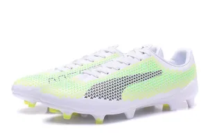 PUMA evoSPEED 17 FG Soccer Cleats White Grass Green Black Stiff Midsole Daily Motion