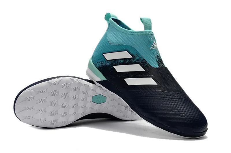 Cushioned heel Maximized Comfort Adidas ACE Tango TF Soccer Shoes Cleats Blue Black White