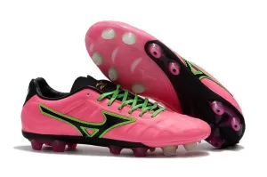 Mizuno Rebula V1 FG Soccer Cleats Pink Black Green Elastic Cushion Team Fit