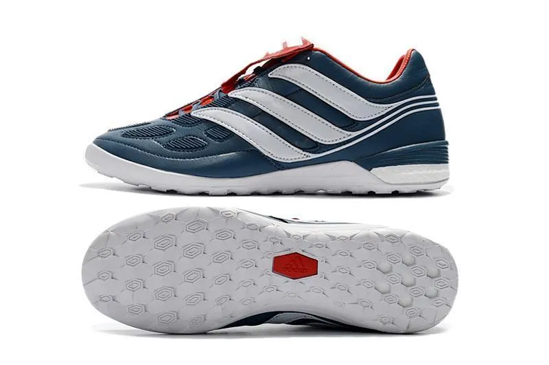 New Adidas Predator Precision TF Soccer Cleats Shoes Blue White Red Wind Support Game Agility