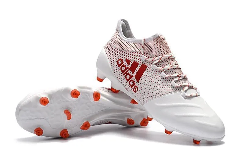New Adidas X Series Leather FG Soccer Cleats Shoes White Orange Speed Reaction Durable Flex