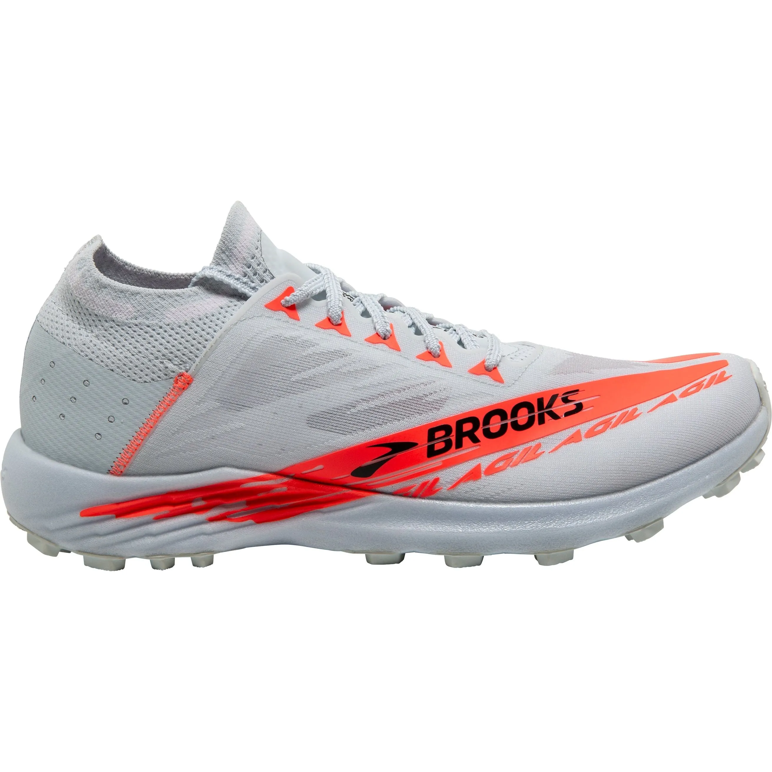 Brooks Catamount Agil Trail Running Shoes - Grey floral running gear Rolling Motion
