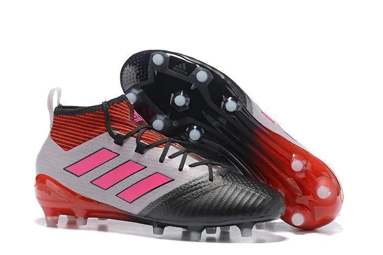 Shifting Motion Adidas ACE 17.1 Primeknit Soccer Cleats Red White Pink Black