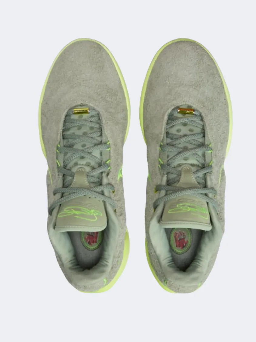 Breathable mesh design Nike Lebron Xxi Men Basketball Shoes Oil Green/Volt