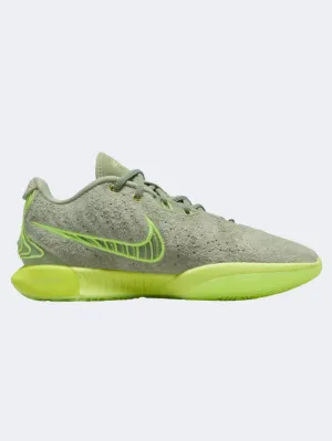 Anti Fatigue Technology Urban Walk Nike Lebron Xxi Men Basketball Shoes Oil Green/Volt