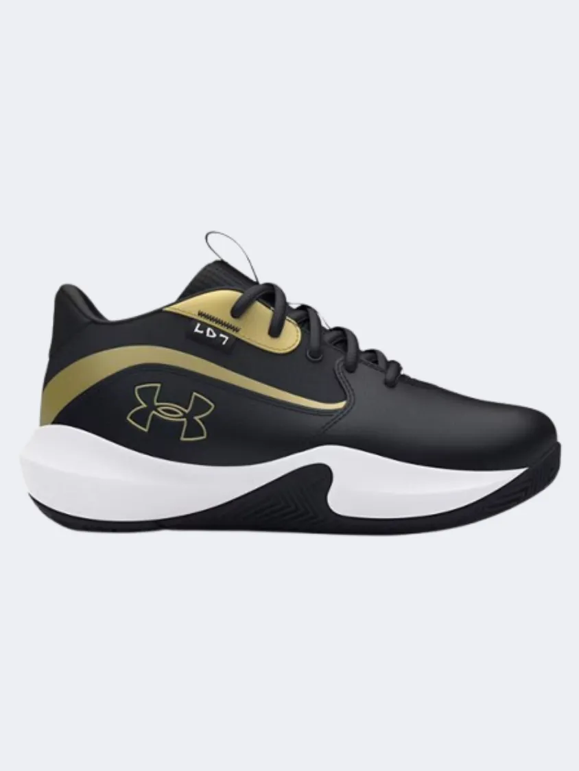 Under Armour Lockdown 7 Ps-Boys Basketball Shoes Black/Metallic Gold Quick Flow