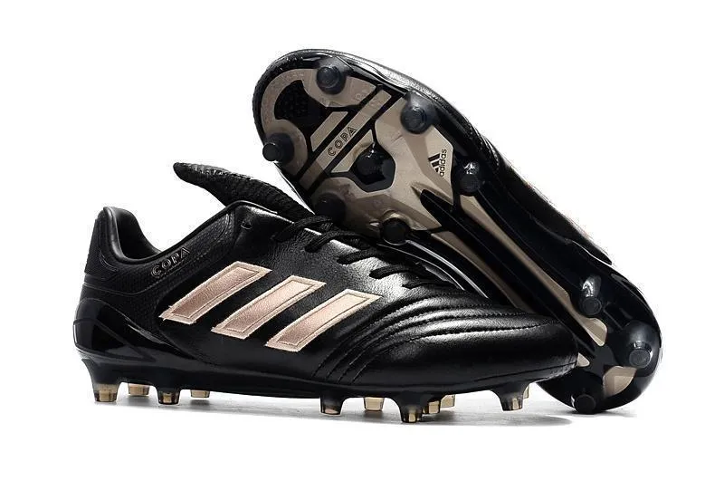 Breathable Comfort Contact Fit Adidas Copa 17.1 FG Soccer Cleats Shoes Black Gold