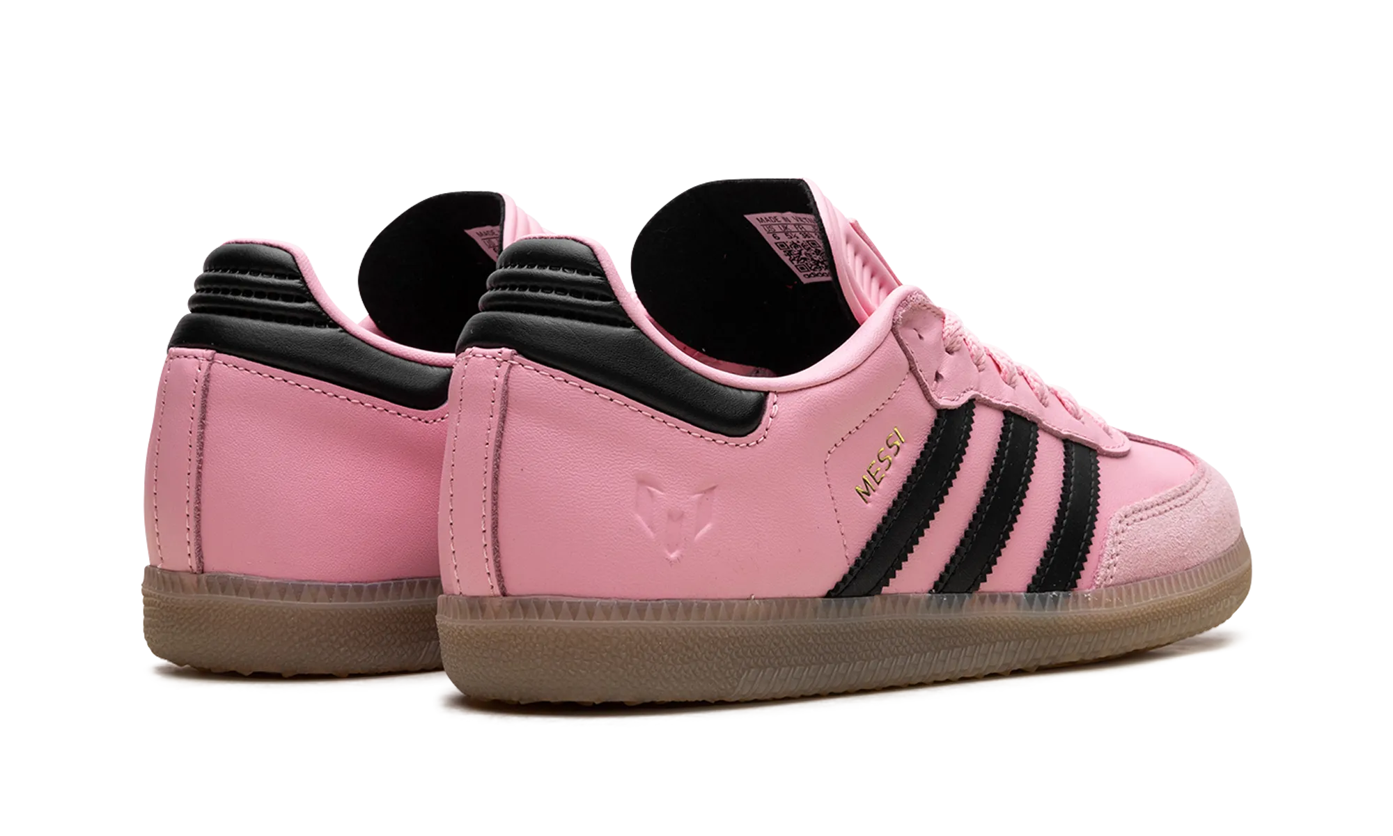 Samba Indoor GS "Messi Light Pink Black" Slip Ease Travel Routine