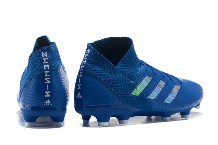 Street Style Fast Change New Adidas Nemeziz 18.1 FG Soccer Cleats Shoes Blue Green