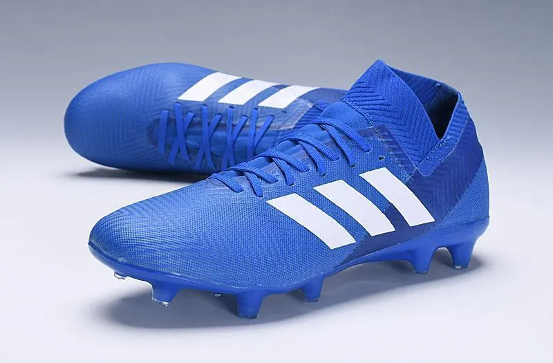 New Adidas Nemeziz Messi 18.1 FG Soccer Cleats Shoes Blue White Breathable mesh