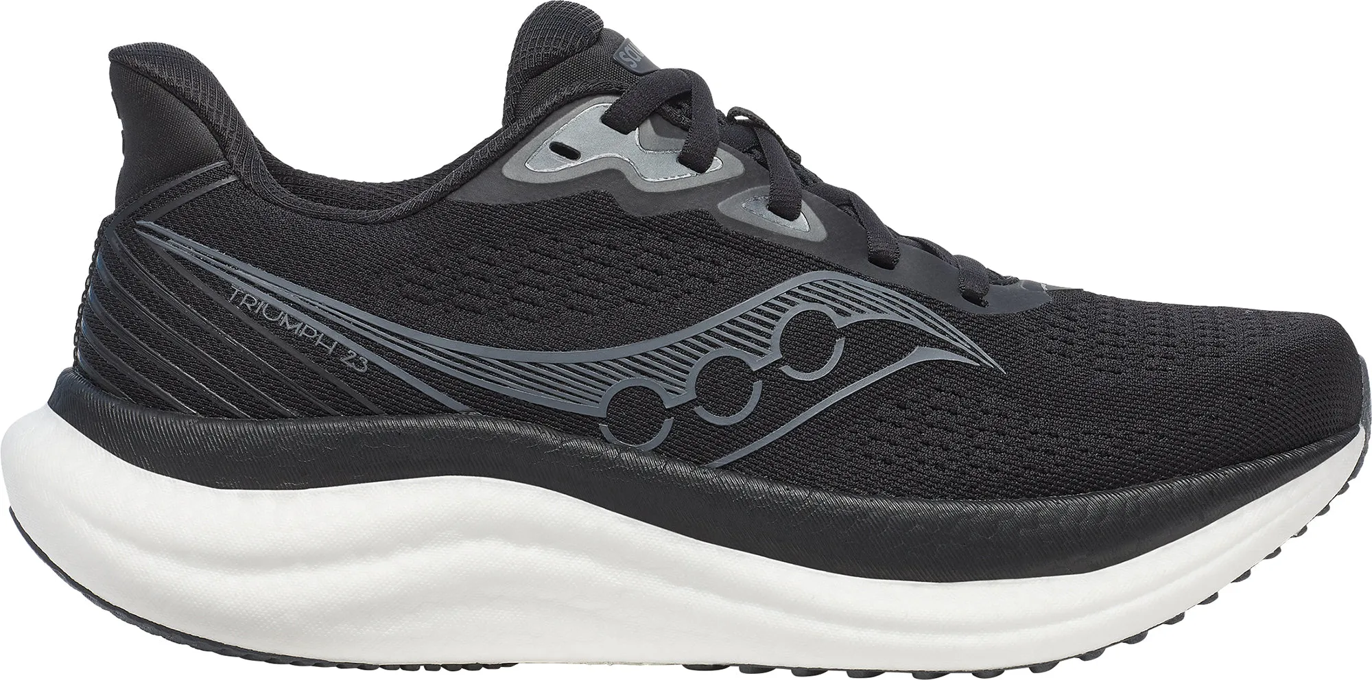 Advanced Motion Guidance Saucony Triumph 23 WIDE FIT Womens Running Shoes - Black