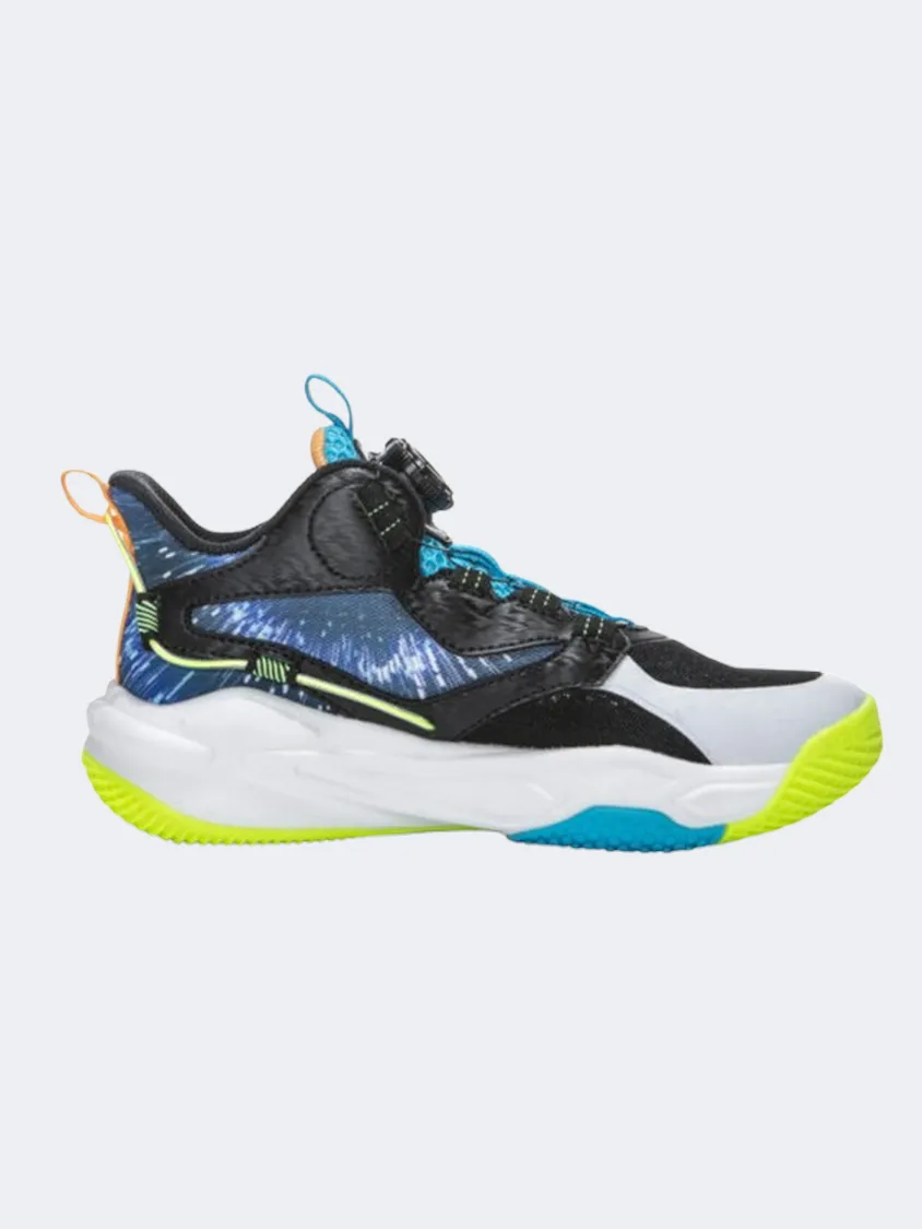 Shock Dispersing Plate Comfort arch Erke Gs Boys Basketball Shoes Black/White/Blue