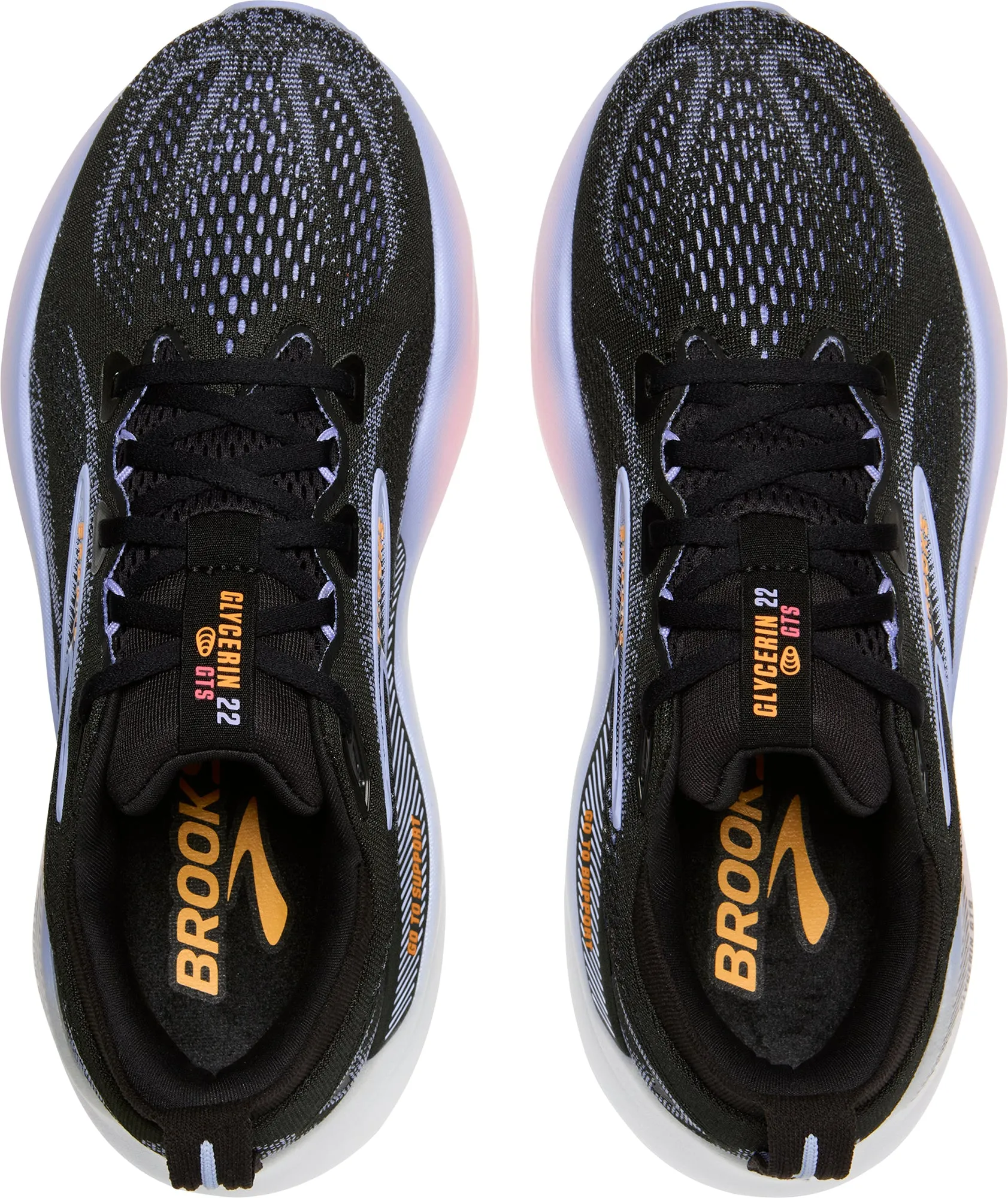 ShockAbsorbingMidsole Brooks Glycerin GTS 22 Womens Running Shoes - Black