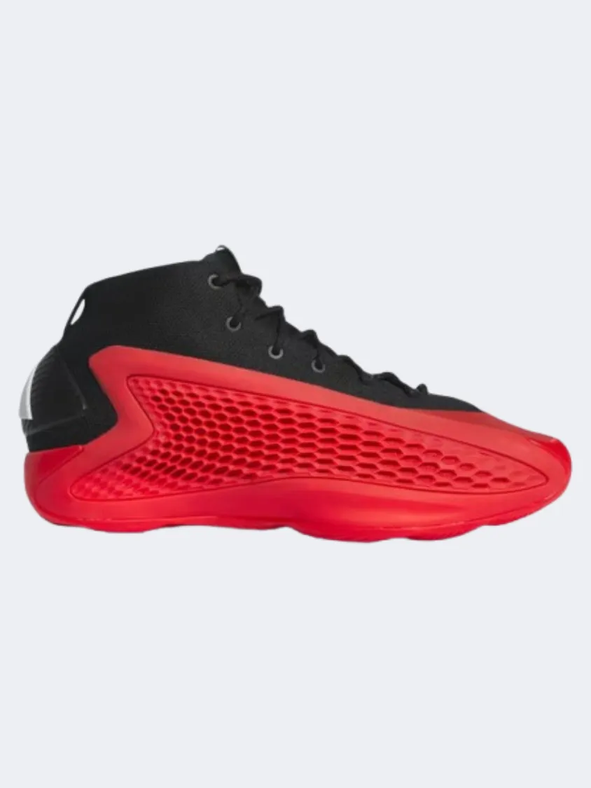 Adidas Anthony Edwards 1 Men Basketball Shoes Black/Red/White Wide toe box Ankle Collar Padding