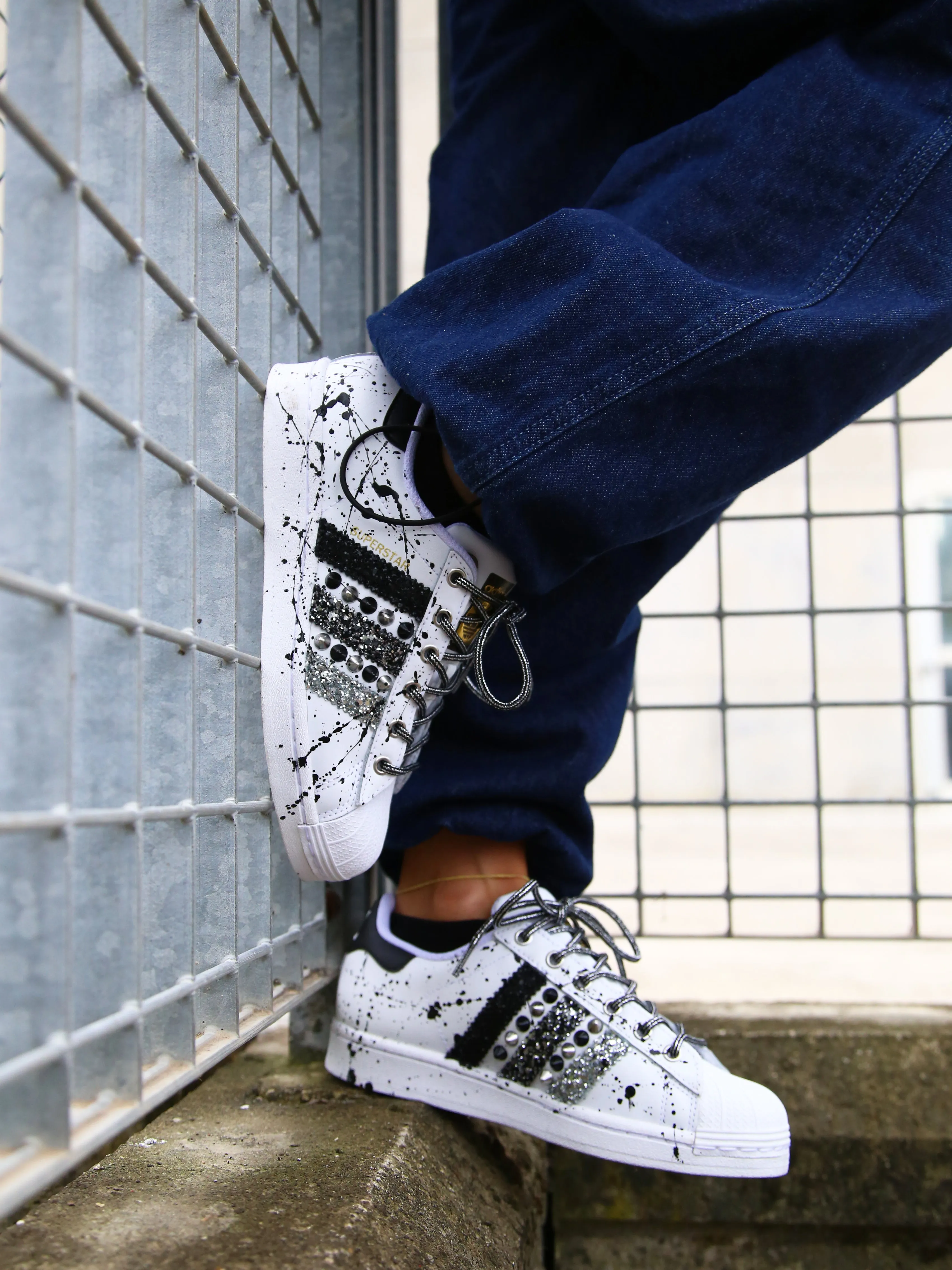 Move Around Adidas Superstar Glitter Borchie & Vernice