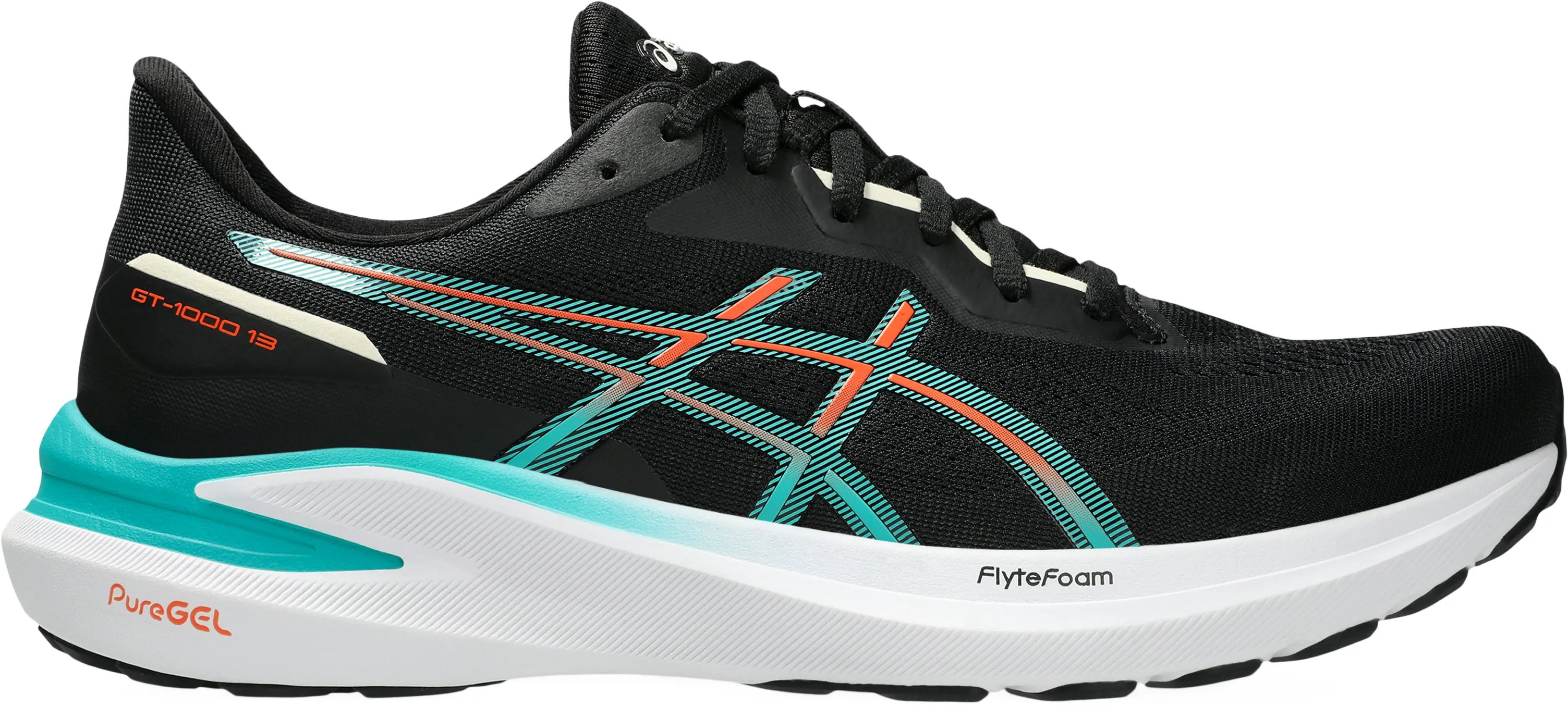 Non Restrictive Tongue Asics GT 1000 13 Mens Running Shoes - Black