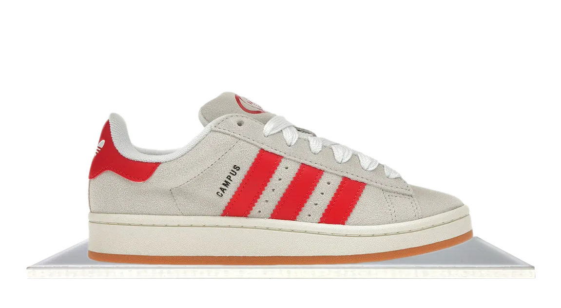 Wide fit Adidas Campus 00s Crystal White Better Scarlet