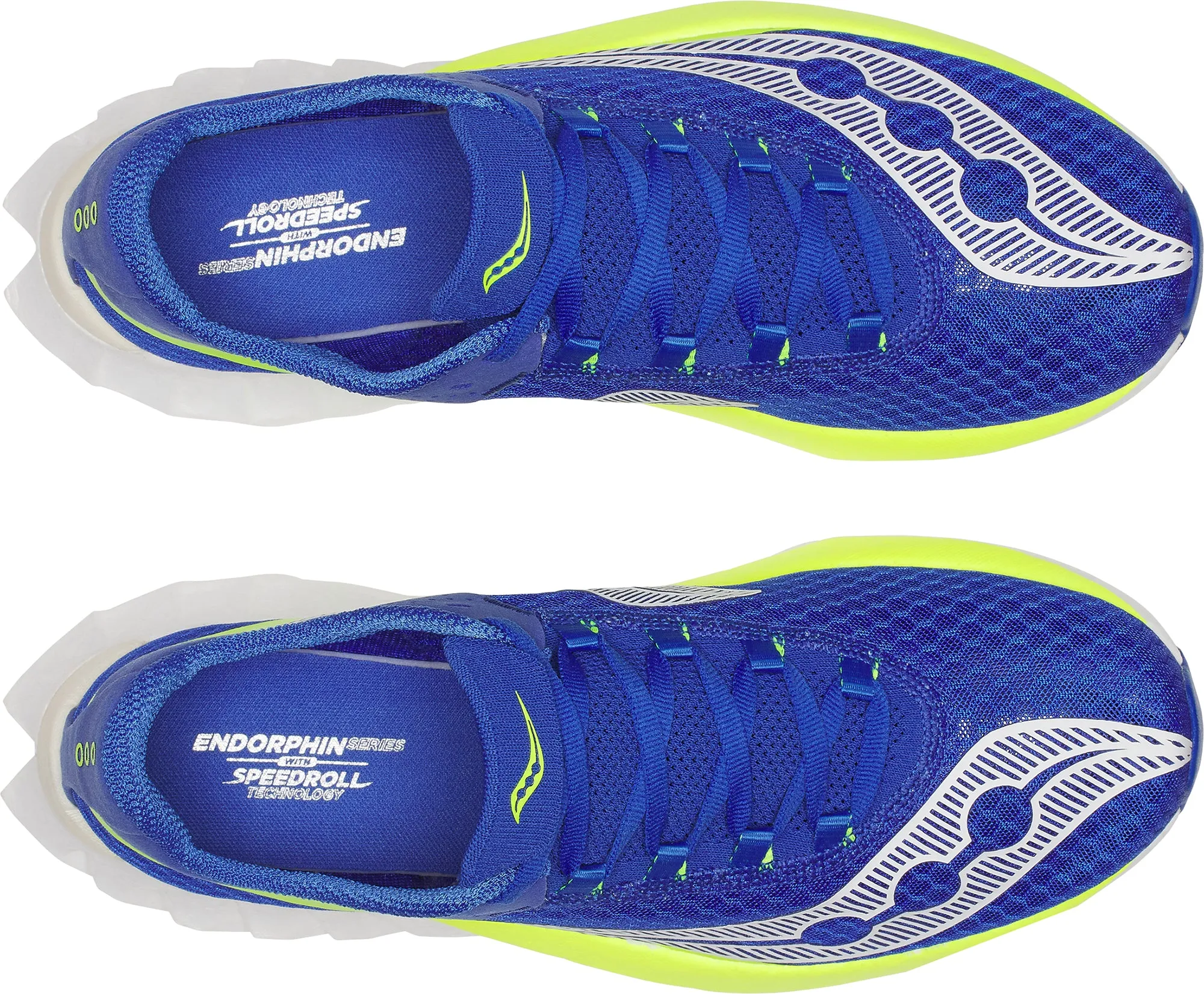 Saucony Endorphin Pro 4 Mens Running Shoes - Blue running in a crater area shoes