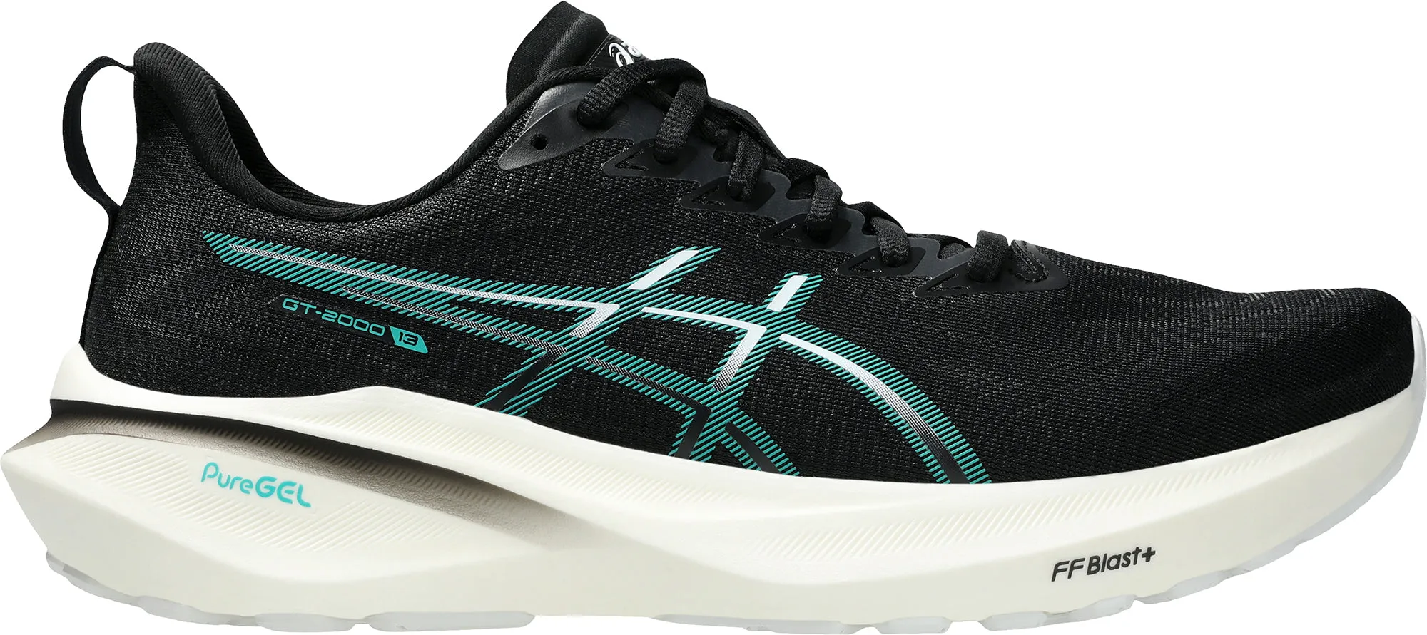 Asics GT 2000 13 Mens Running Shoes - Black Torsional Rigidity Balance Icy Terrain