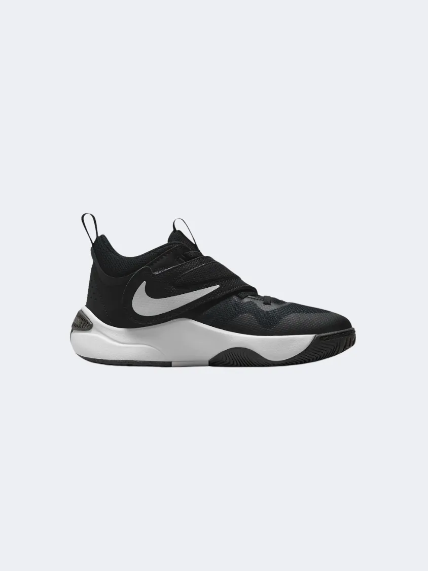 Red Glow Quick Step Nike Team Hustle Grade-Boy Basketball Shoes Black/White