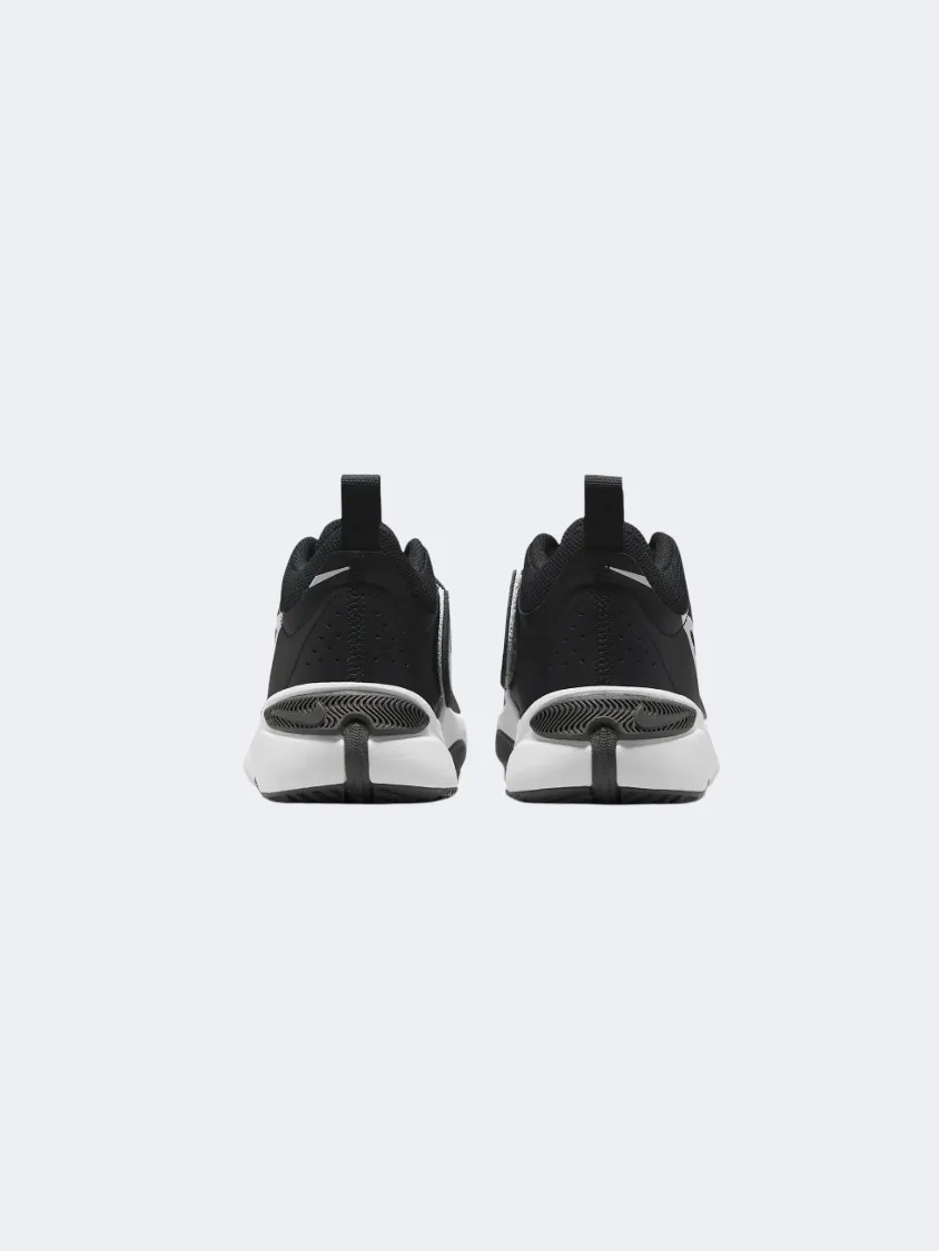 Nike Team Hustle Grade-Boy Basketball Shoes Black/White Dark Edge