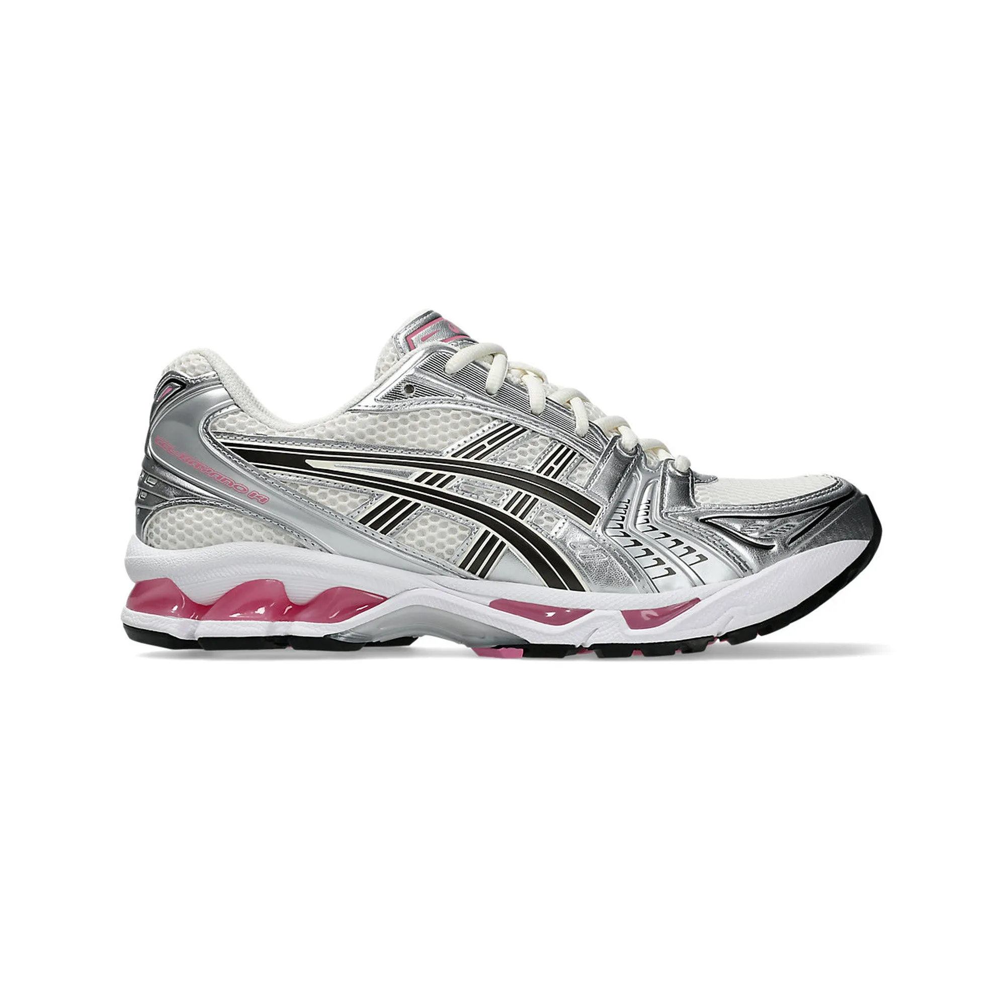 ASICS Gel Kayano 14 'Cream Sweet Pink' (2024) running with a maximalist style
