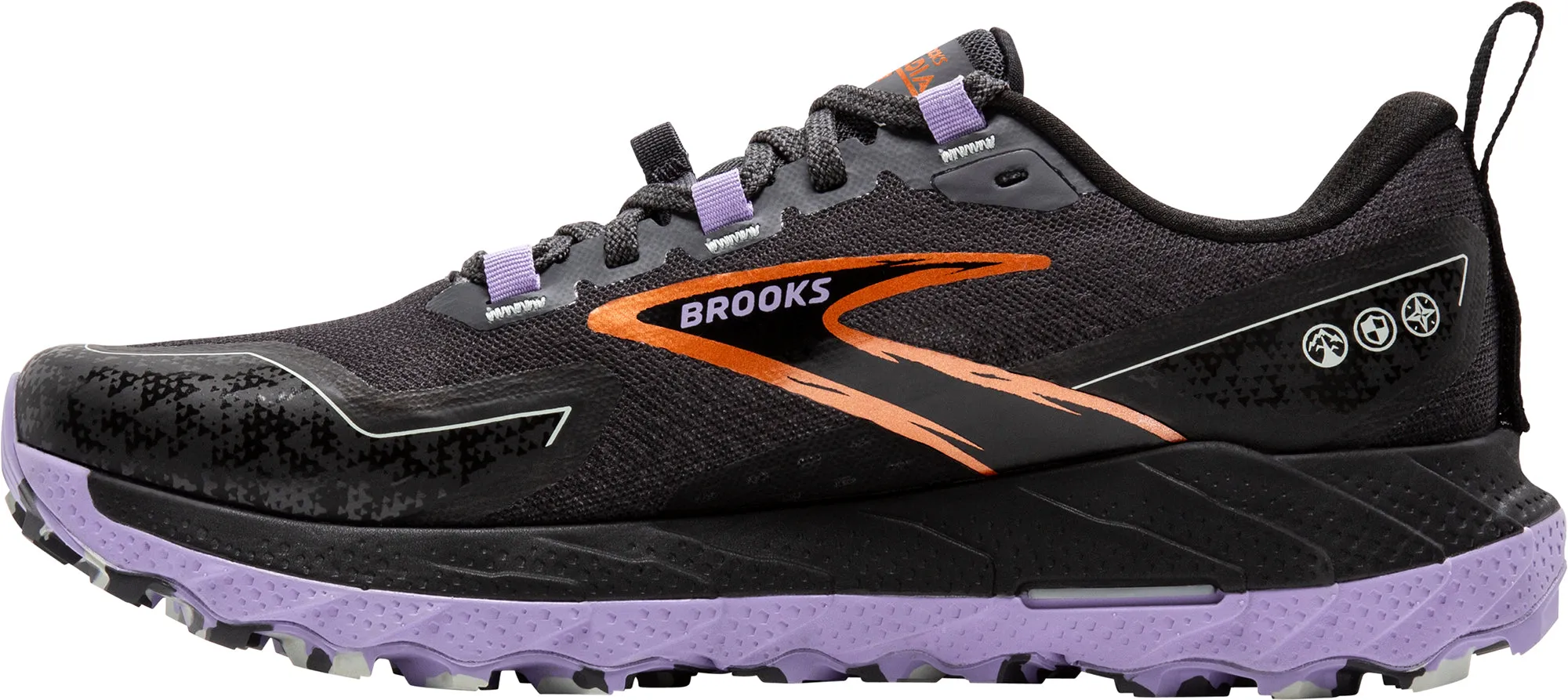 Brooks Cascadia 18 WIDE FIT Womens Trail Running Shoes - Black Comfortable Foot Bend Anatomical Shape Design