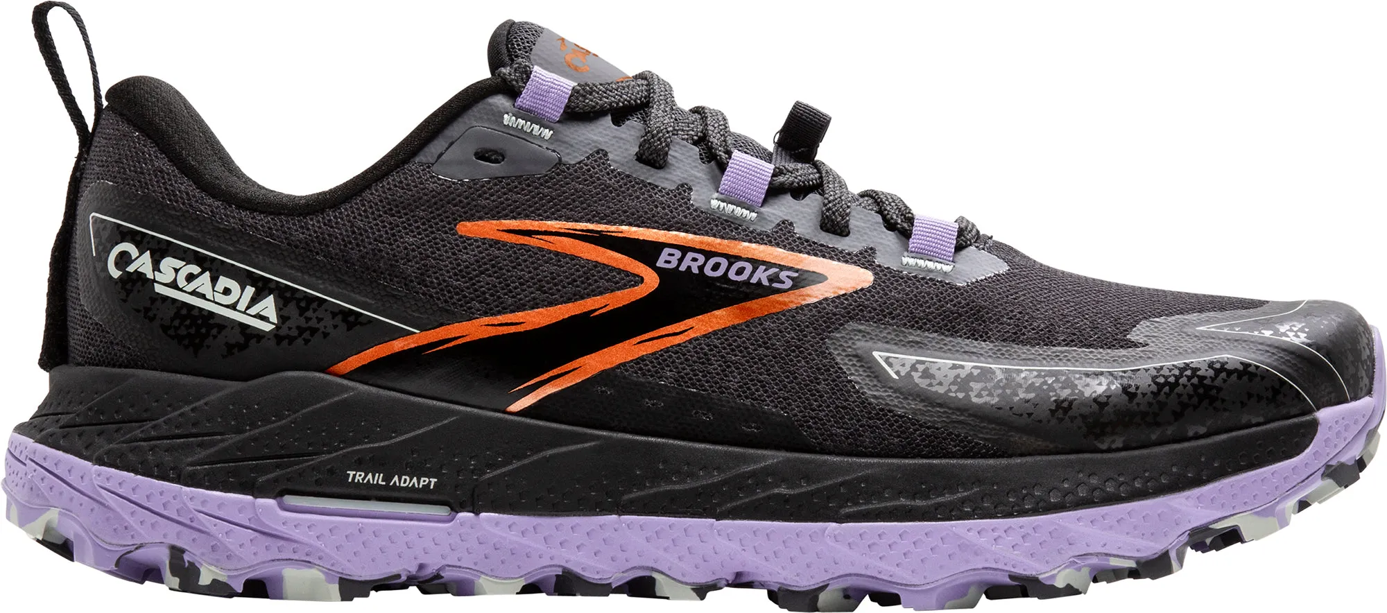 Abrasion Resistant Treads Brooks Cascadia 18 WIDE FIT Womens Trail Running Shoes - Black