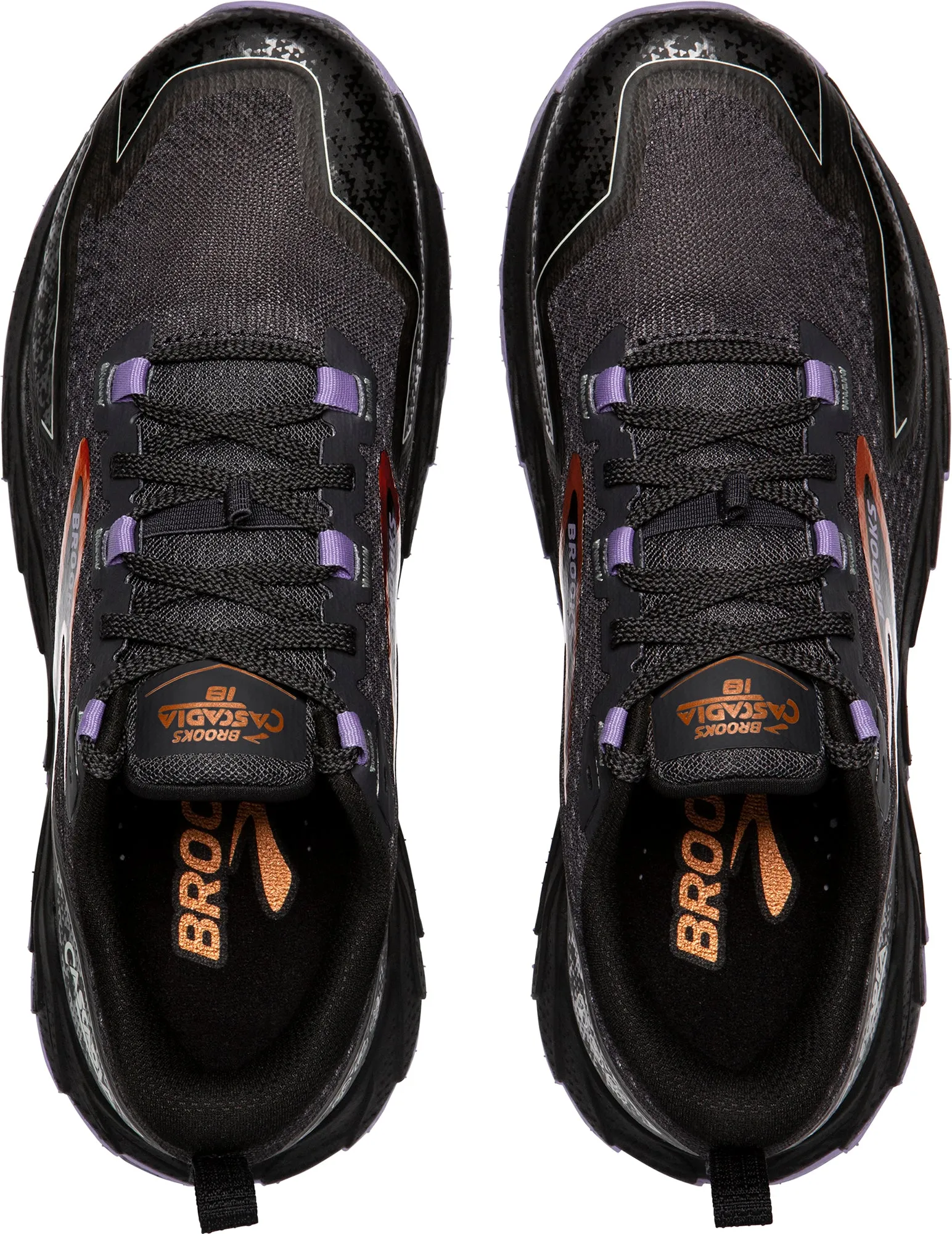 lightweight design shoes running on uneven ground shoes Brooks Cascadia 18 WIDE FIT Womens Trail Running Shoes - Black