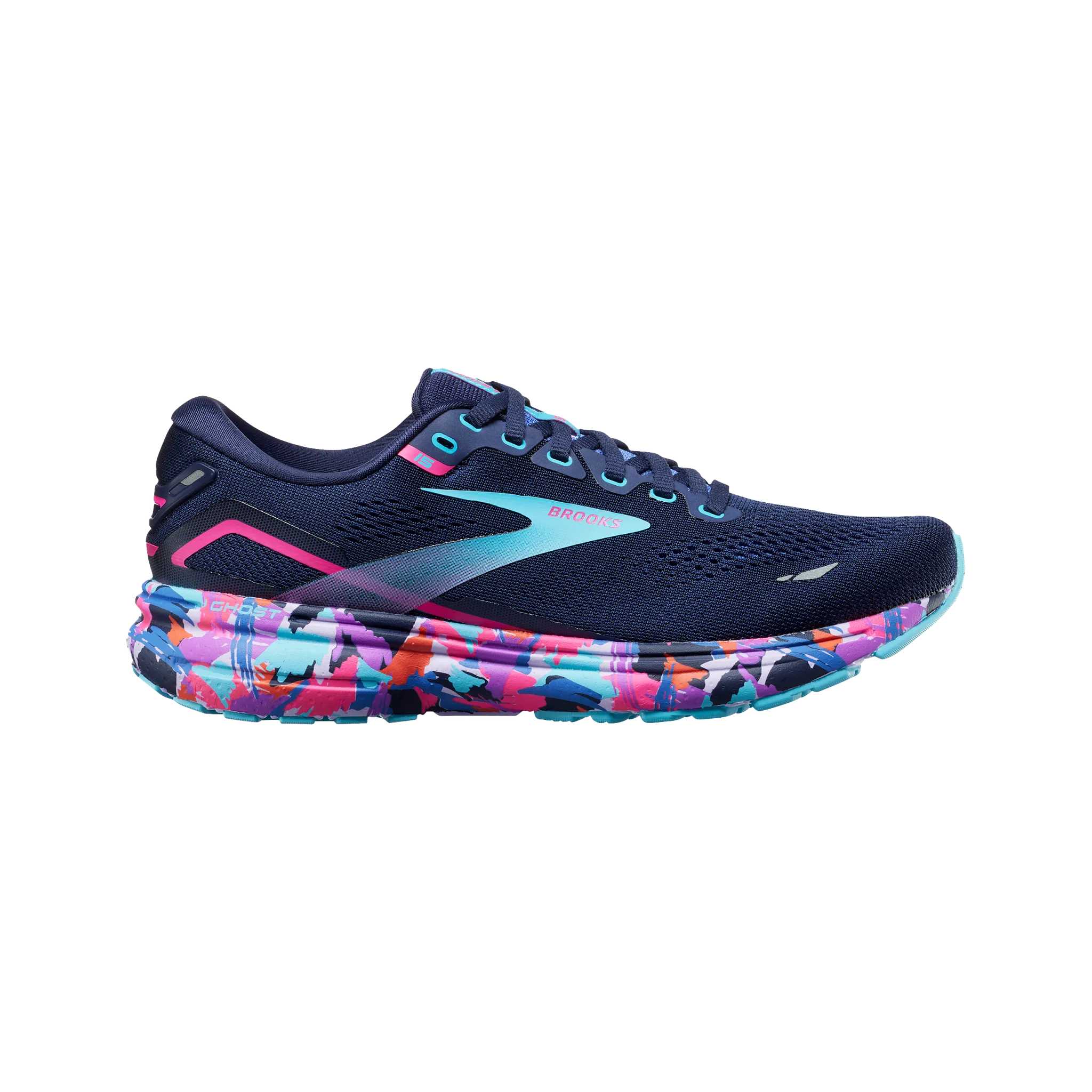 Women's Ghost 15 adjustable strap shoes Ventilated Footbed Design