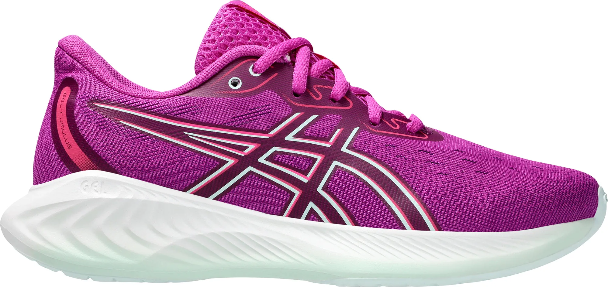 Asics Gel Cumulus 26 GS Junior Running Shoes - Pink Dynamic Heel Support