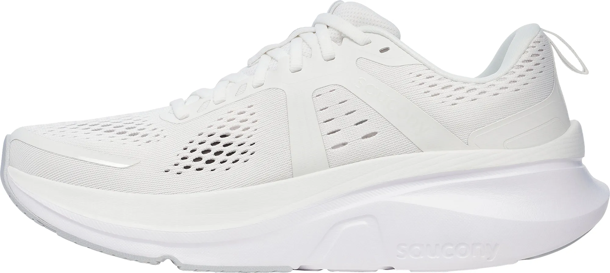 Saucony Guide 18 Mens Running Shoes - White running shoes with rubber sole