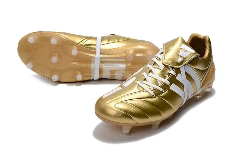 New Adidas Predator Mania Champagne FG Soccer Cleats Shoes Gold White Flexible Design Running Grip