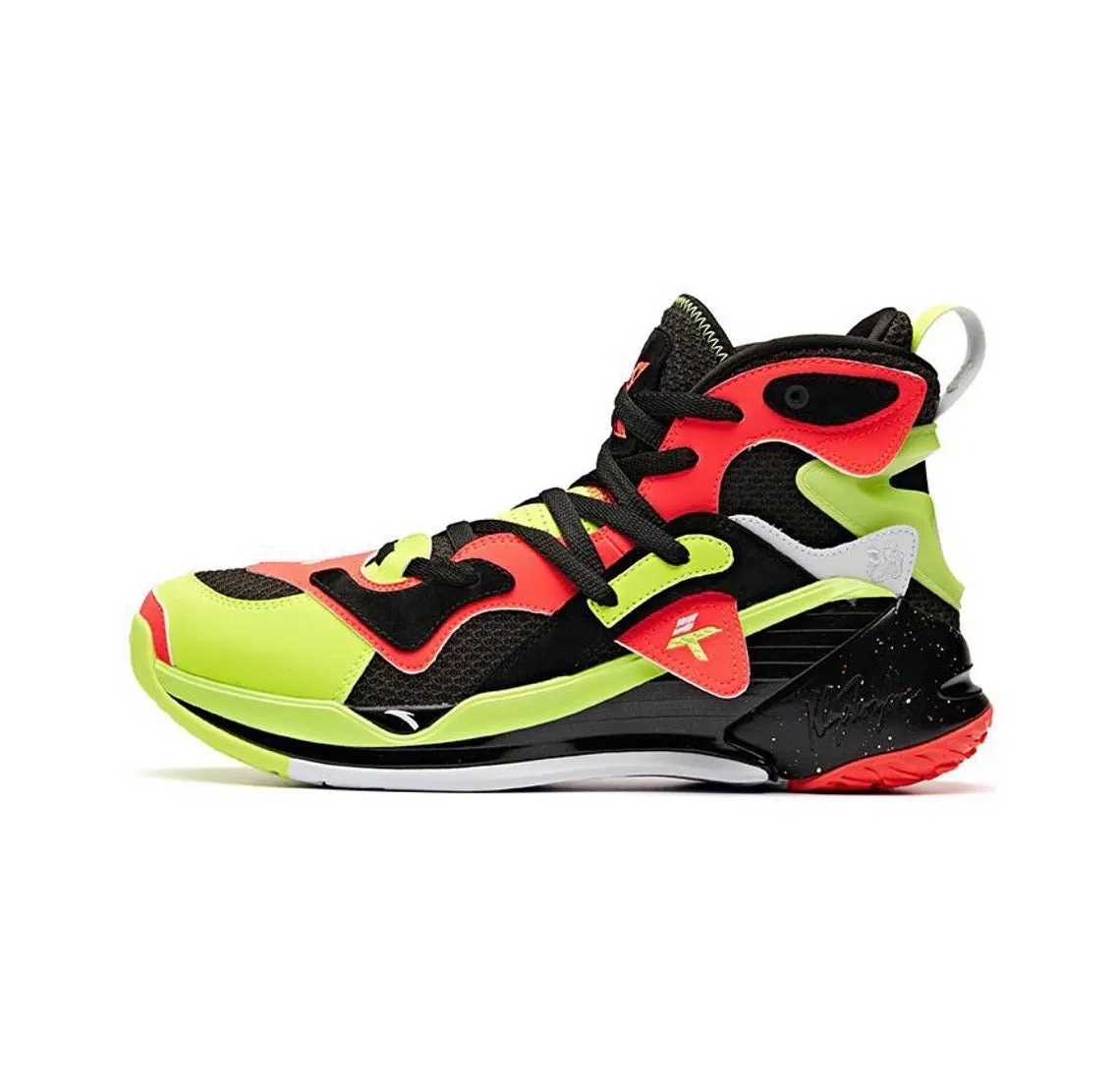 Anta Men's Klay Thompson Kt4 Disruptiv - Green/Black/Red Heel Counter Structure Seamless Inner Sleeve