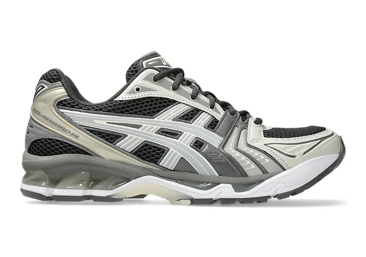Asics Gel-Kayano 14 'Obsidian Grey / Cement Grey' xld Auxetic Lattice Structure Stretch Woven Collar