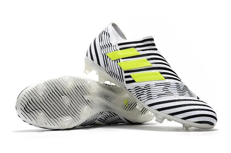 New Adidas New Nemeziz Agility FG TPU Soccer Cleats Shoes White Black Green Low Arch