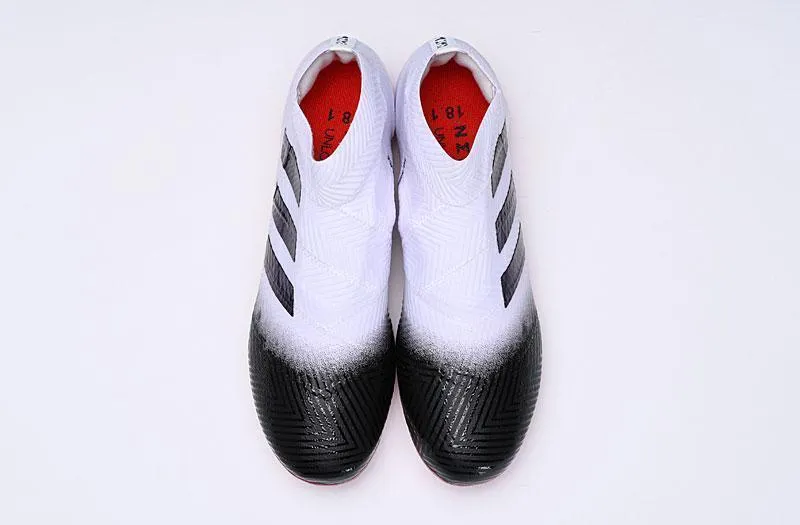 New Adidas Nemeziz 18  FG Soccer Cleats Shoes White Black Red Power Zone Back Heel