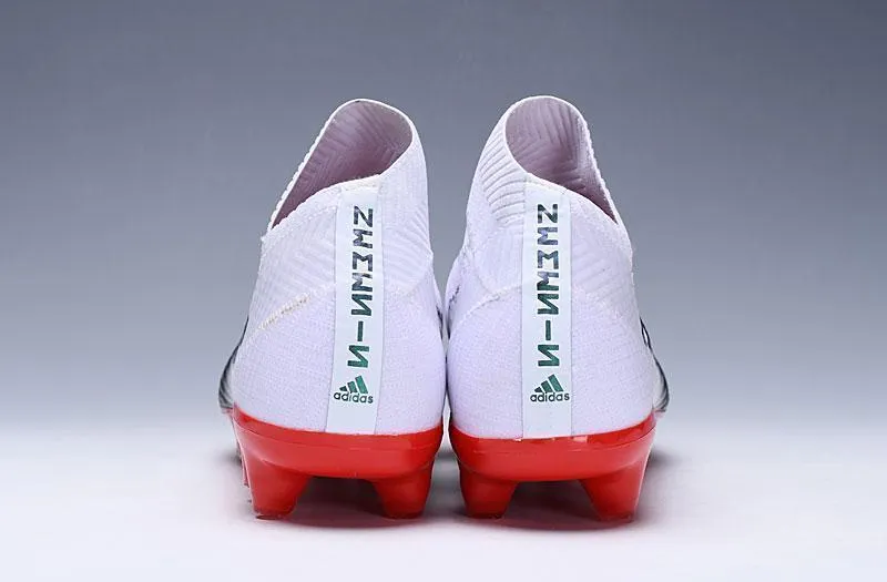 New Adidas Nemeziz 18  FG Soccer Cleats Shoes White Black Red Foot Sprint