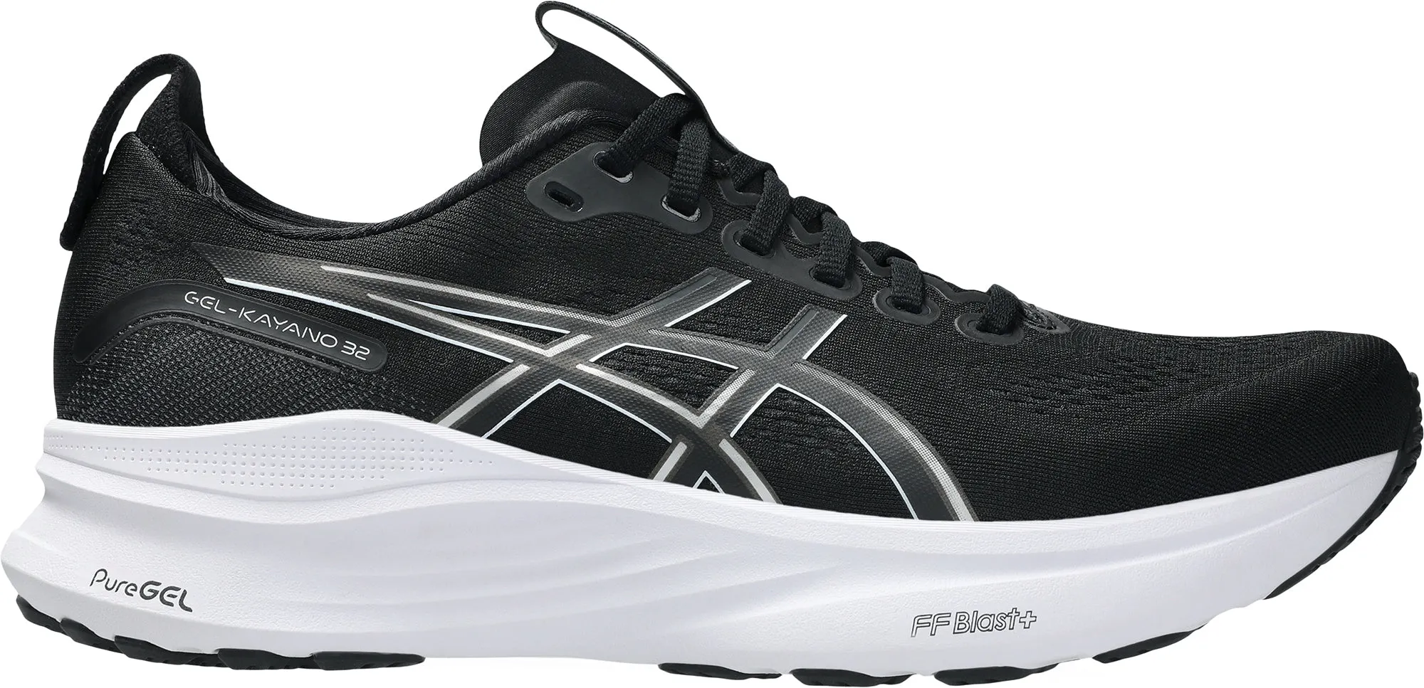Asics Gel Kayano 32 WIDE FIT (2E) Mens Running Shoes - Black Vapor Weave Upper vertical - design shoes