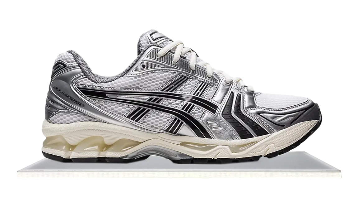 Gel-Kayano 14 JJJJound Silver Black Impact Resistant Outsole